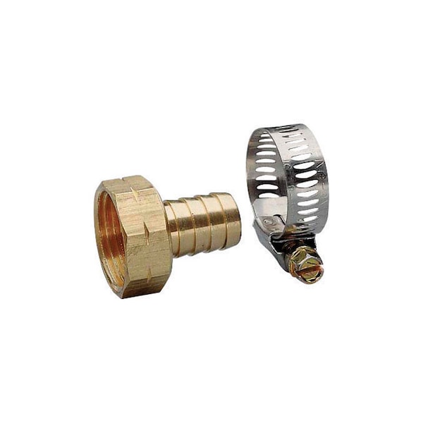 Gilmour Gilmour 3/4 in. Brass Threaded Female Reusable Hose Repair Fitting - 854544-1001