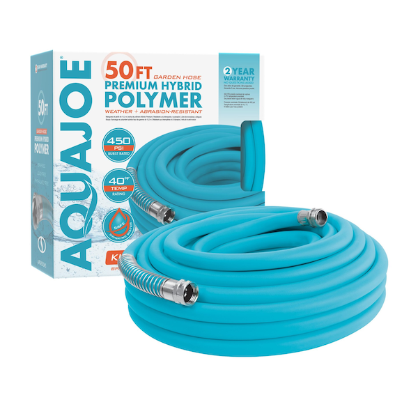 Aqua Joe Hybrid Polymer FLEX Kink Free Hose 5/8 In 50 Ft. Lead Free - AJPGH50-DWS