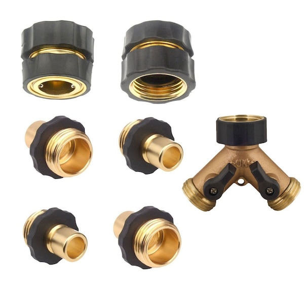 Thrifco Plumbing 7Pcs Aluminum Garden Hose Quick Connector Sets - 8430387