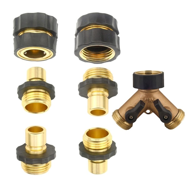Thrifco Plumbing 7Pcs Aluminum Garden Hose Quick Connector Sets - 8430387