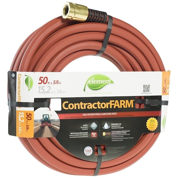 Swan Element ContractorFARM ELCF58050 Water Hose, 50 ft L, Red - CELCF58050