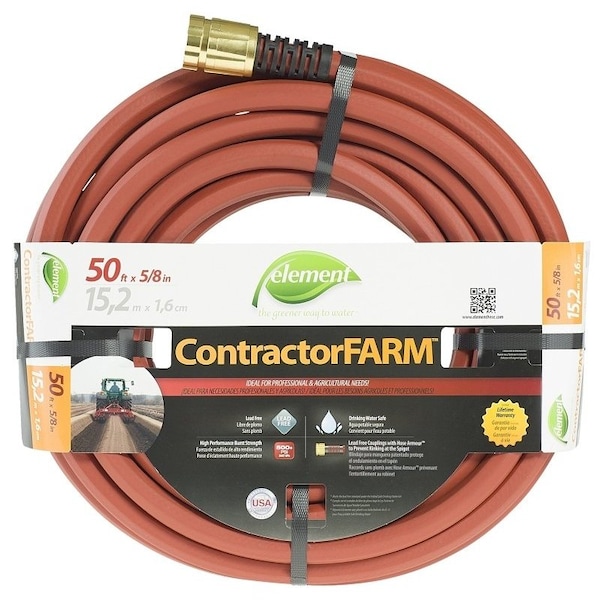 Swan Element ContractorFARM ELCF58050 Water Hose, 50 ft L, Red - CELCF58050