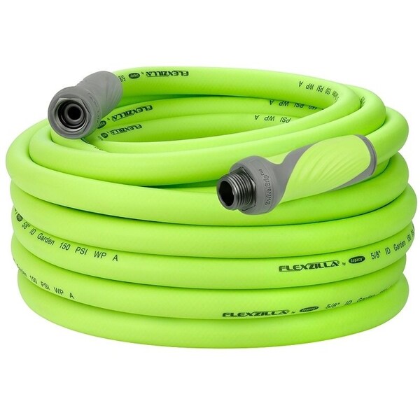 Flexzilla SwivelGrip Garden Hose, 58 in, 75 ft L, GHT, Polymer, Green - HFZG575YWS-N/CA