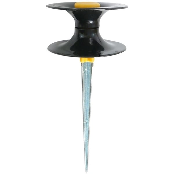 Landscapers Select Hose Guide, 9 in OAL, Plastic Guide, Metal Spike, Black/Yellow - DY3202