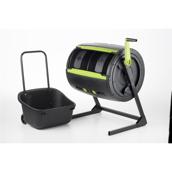Grillgear MAZE Two Stage Compost Tumbler With MAZE Composting Cart - GR2649257