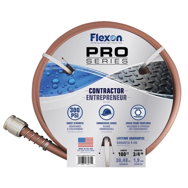 Flexon Flexon Pro Series 3/4 in. D X 100 ft. L Heavy Duty Contractor Grade Garden Hose - CX34100ACE