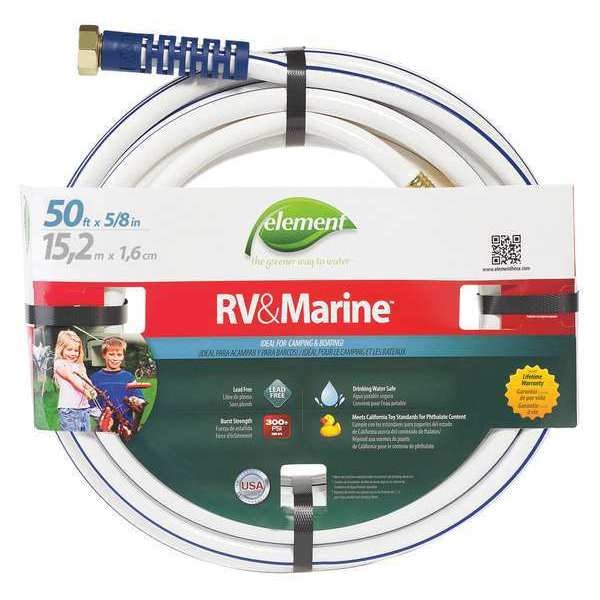 Zoro Select Water Hose, PVC, 5/8" ID, 50 ft L - ELMRV58050