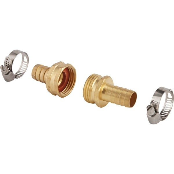 Best Garden 5/8 In. Brass Heavy-Duty Hose Mender - GB9412-5/8+GB9411-5/8