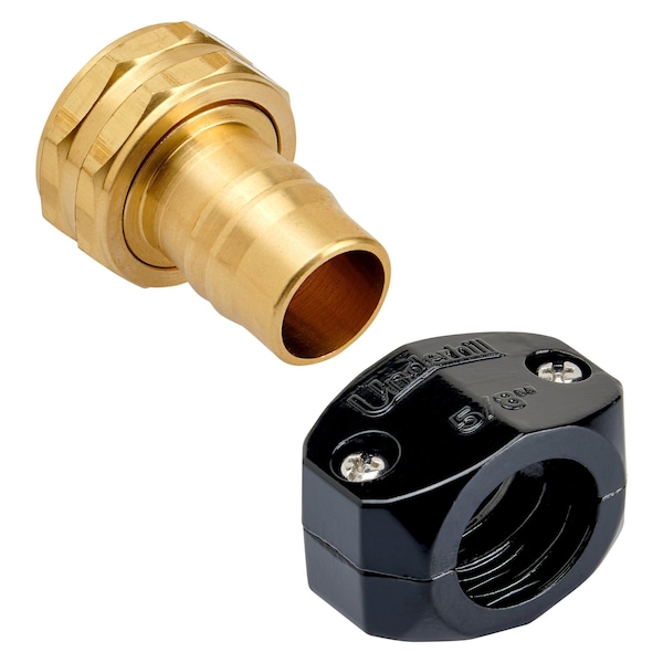 Underhill Products 5/8'' Hose Diameter Brass Female Mender w/ Clamp - HR-58F