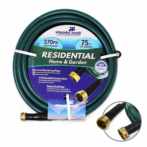 Patioplus 75 ft. PVC Vinyl Green Garden Hose - PA3987673