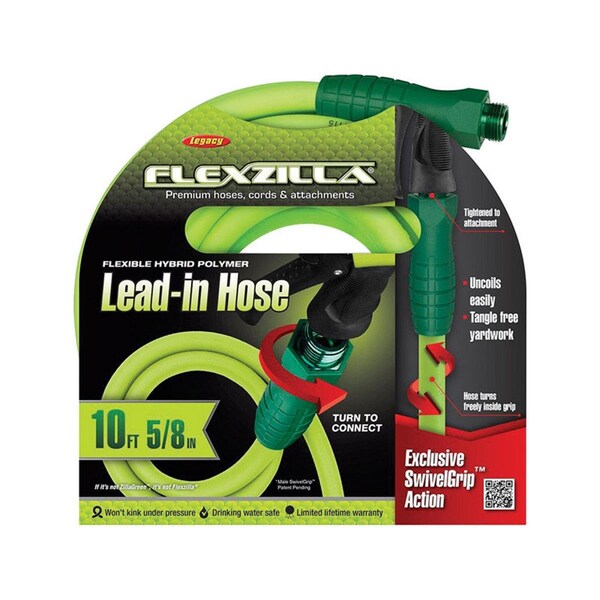 Legacy 0.62 in. Dia. x 10 ft. Flexzilla Lead-in Garden Hose Kink Resistant - LE4836