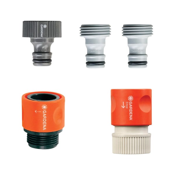 Gardena Gardena 1/2 & 5/8 in. Nylon/ABS Threaded Female/Male Quick Connector Hose Set - 36004