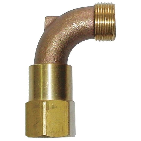 Zoro Select Hose Swivel, 3/4 In, MHT x FPT, Brass - 4NDP3