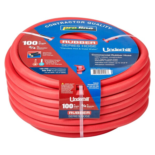 Underhill Products 3/4'' ProLine Hose Rubber Series 100' Length, 150 PSI WP, 500 PSI Burst Strength - H75-100PRO-R