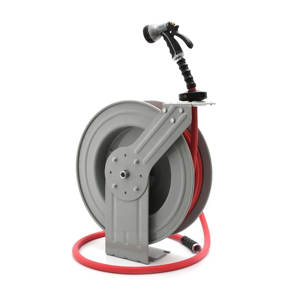 Avagard Avagard Rubber Water Hose Reel Heavy Duty Single Arm Assembly 3/4" x 50' - AVGWRHD3450