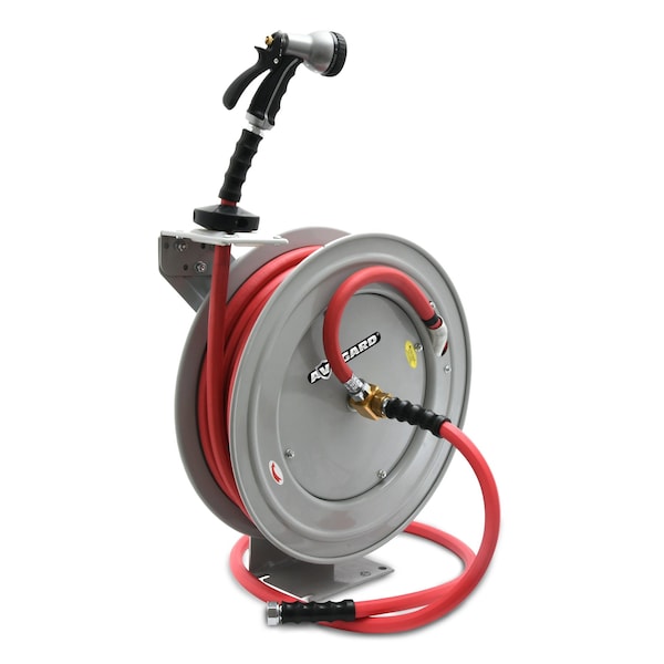 Avagard Avagard Rubber Water Hose Reel Heavy Duty Single Arm Assembly 3/4" x 50' - AVGWRHD3450