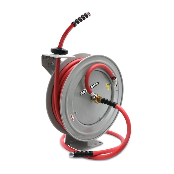 Avagard Avagard Rubber Water Hose Reel Heavy Duty Single Arm Assembly 3/4" x 50' - AVGWRHD3450