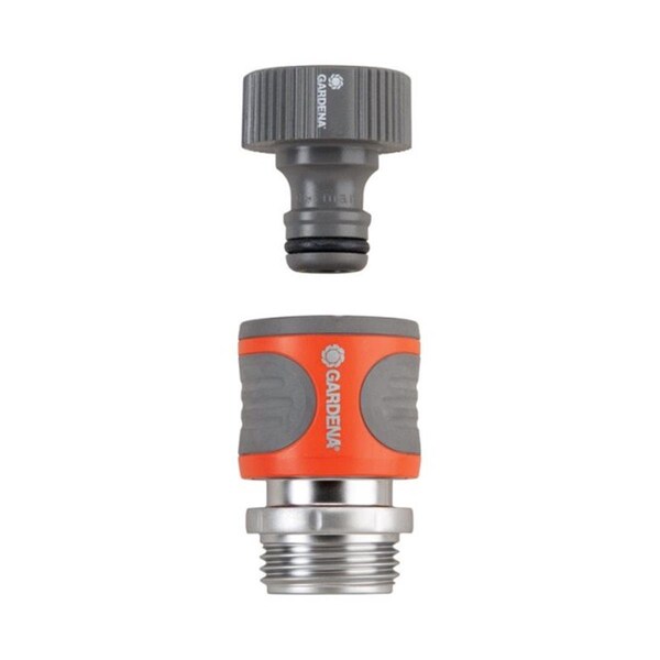 Gardena 39043 0.62 &amp; 0.5 in. Premium Tap To Hose Connector Set Nylon-ABS - GA7547