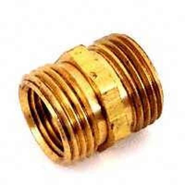Plumb Pak Hose Adapter, 3/4 x 3/4 x 1/2 in, MHT x MIP x FIP, Brass, For: Garden Hose - PP850-61