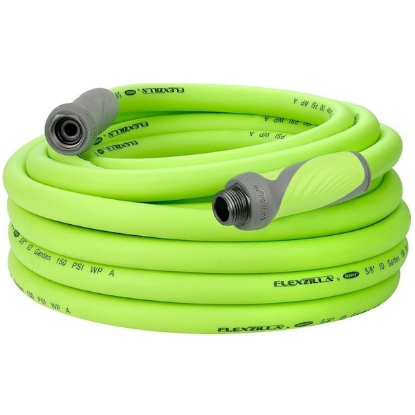 Flexzilla SwivelGrip HFZG550YWSN Garden Hose, 58 in, 50 ft L, GHT, Polymer, Green - HFZG550YWS-N/CA