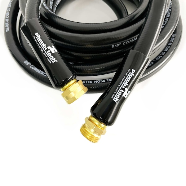 Plumb Tech 5/8-in. x 25' Black Nitrile Rubber Multi-Purpose Hot/Cold Water Hose, Home & Garden, 300 PSI - CGE16025