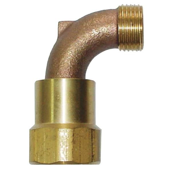 Zoro Select Hose Swivel, 3/4 In MHT x 1 In FPT, Brass - 4NDP4