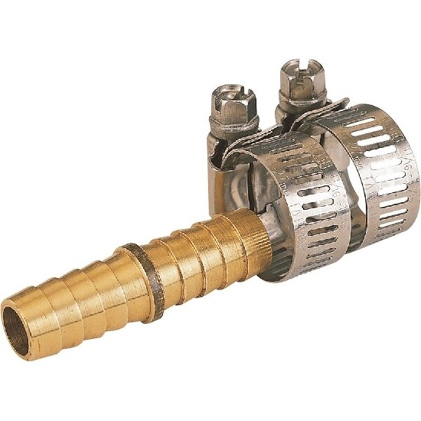 Landscapers Select Hose Mender with Clamps, 1/2 in, Male, Brass, Brass and Silver - GB91053L