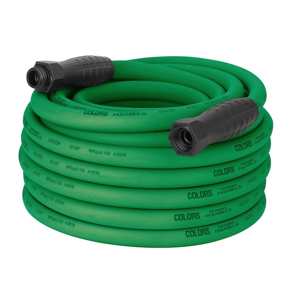Colors SwivelGrip Garden Hose, 5/8in x 75ft, 3/4in - 11 1/2 GHT Fittings, Forest Green - HFZC575GRS-E