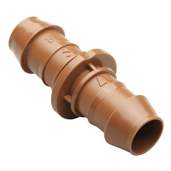 Rain Bird Coupling, 1/2 In. Tubing, Brn, Plastic, PK4 - BC50-4PS2