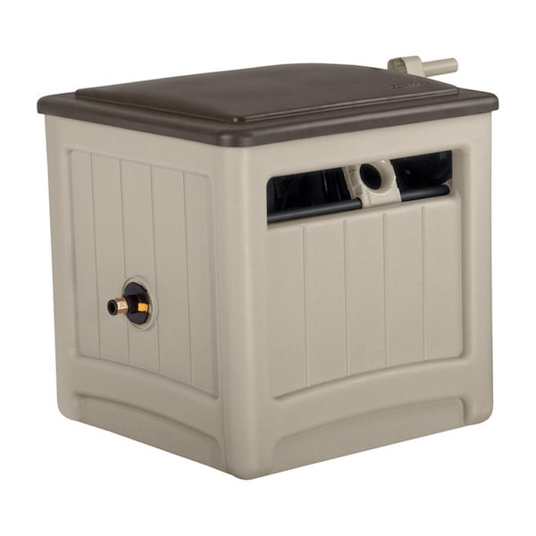 Grilltown 225 ft. Smart Tube Wheeled Hideaway Hose Cabinet, Beige - GR2514061