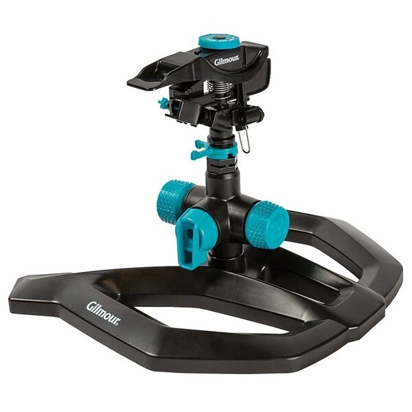 Gilmour Impact Sprinkler with OnOff Base, Spigot, 43 ft, Adjustable Nozzle, MetalPlastic - 811933-1001