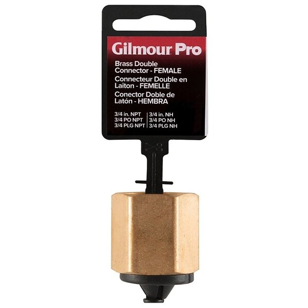 Gilmour Hose Adapter, 3/4 x 3/4 in, FNPT x FNH, Brass, For: Garden Hose - 807074-1001