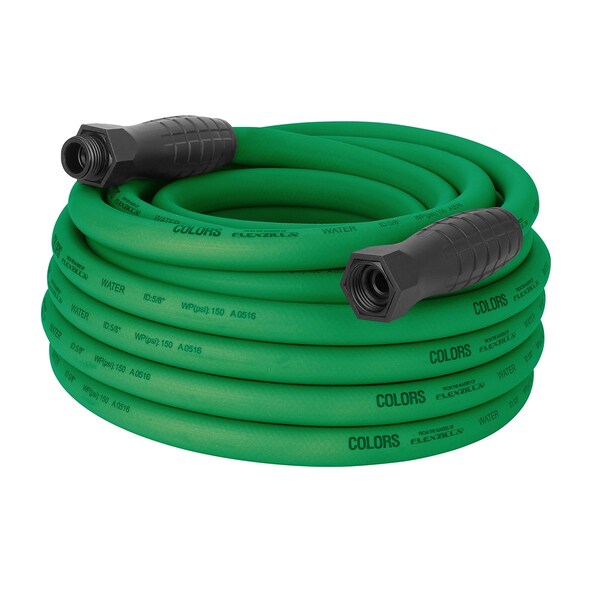 Colors SwivelGrip Garden Hose, 5/8in x 50ft, 3/4in - 11 1/2 GHT Fittings, Forest Green - HFZC550GRS-E