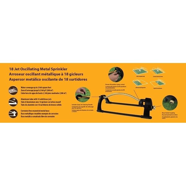 Landscapers Select Lawn Sprinkler, Female, Rectangle, Zinc - GO153-1