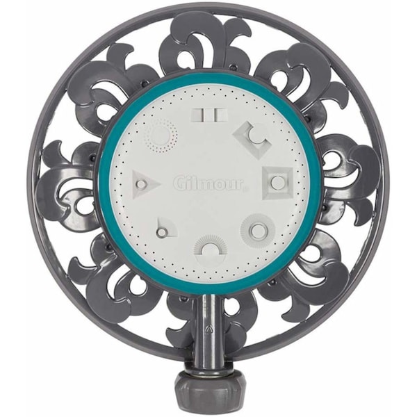 Gilmour Gilmour Metal Ring Base 8-Pattern Turret Sprinkler 1225 sq ft 1 pk - 859563-4001