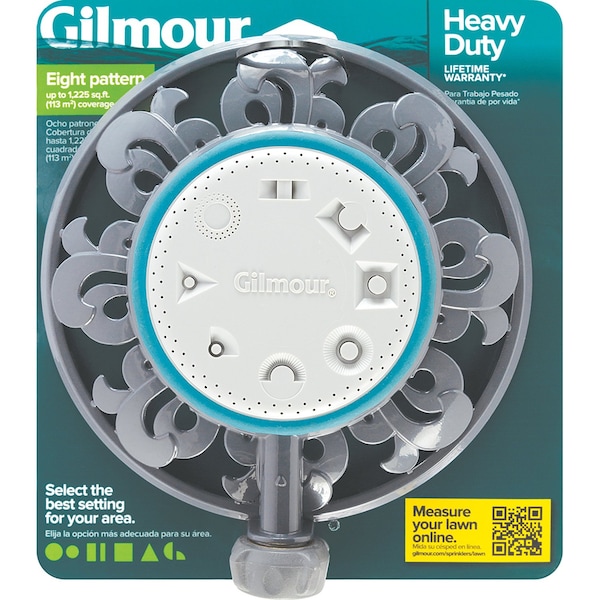 Gilmour Gilmour Metal Ring Base 8-Pattern Turret Sprinkler 1225 sq ft 1 pk - 859563-4001