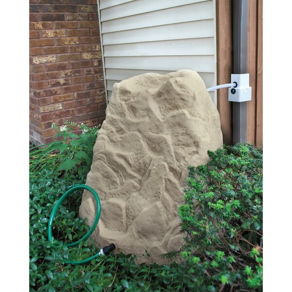 Emsco Group Waterstones 80 Gal Rain Barrel with Downspout Diverter, Sandstone - 2297