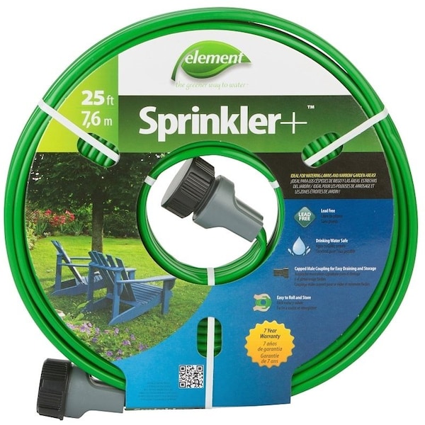 Swan ELTECV025 Sprinkler Hose, 25 ft L, Rubber, Black - CELTECV025