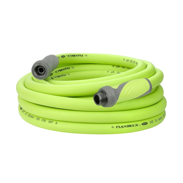 Flexzilla SwivelGrip Garden Hose, 5/8in x 25ft, 3/4in - 11 1/2 GHT Fittings - HFZG525YWS-E