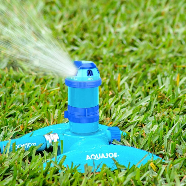 Aqua Joe 6-Pattern Gear Drive Sprinkler w/Metal Base, 360 Degree Coverage - AJ-MSSBM6