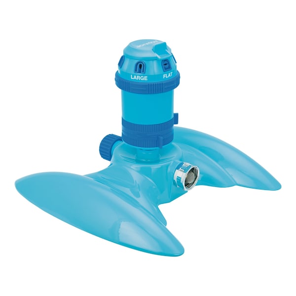Aqua Joe 6-Pattern Gear Drive Sprinkler w/Metal Base, 360 Degree Coverage - AJ-MSSBM6