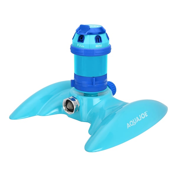 Aqua Joe 6-Pattern Gear Drive Sprinkler w/Metal Base, 360 Degree Coverage - AJ-MSSBM6