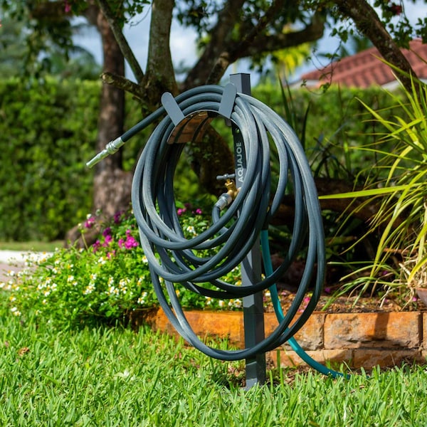 Aqua Joe Garden Hose Stand, Grey - SJ-SHSBB-GRY