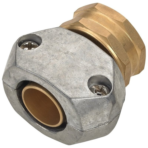 Landscapers Select Hose Coupling, 5/8 to 3/4 in, Female, Brass and zinc, Brass and Silver - GC533