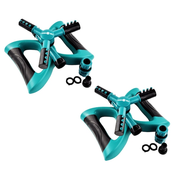 Segomo Tools 360 Degree Automatic Rotating Garden Lawn Water Sprinkler Irrigation System 1& 2 Packs - GS360-2