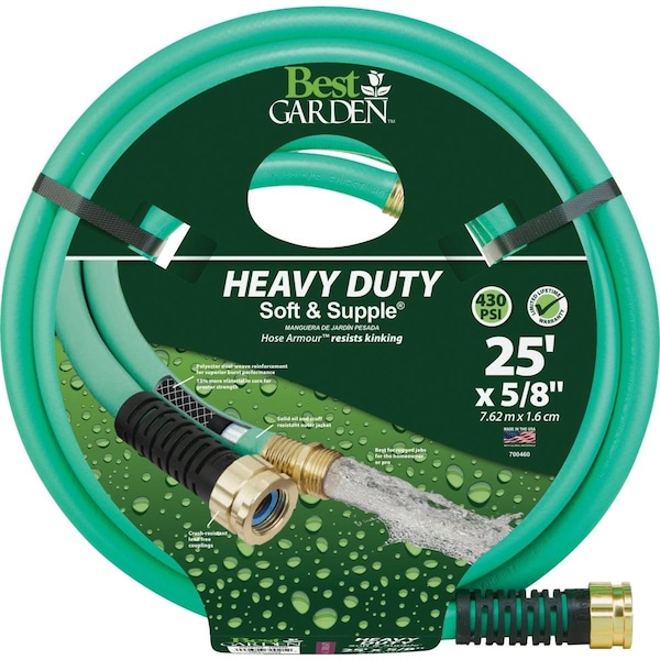 Best Garden 5/8 In. Dia. x 25 Ft. L. Heavy-Duty Soft & Supple Garden Hose - CDBSS58025