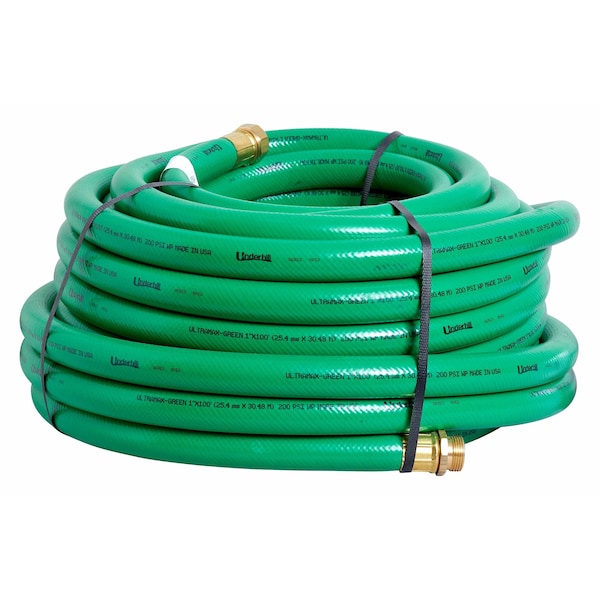 Underhill Products 1'' UltraMax Hose GREEN, 100' Length, 200 PSI WP, 800 PSI Burst Strength - H10-100G