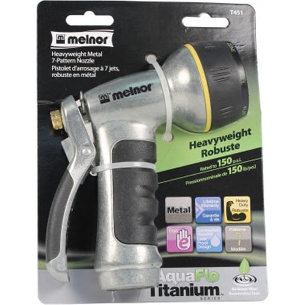 Melnor Melnor XT451-T451 4.5 in. 7-Pattern Aquaflo Titanium Heavyweight Nozzle - XT451/T451