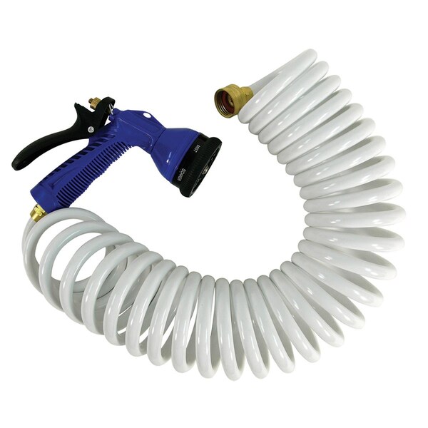Newalthlete White Coiled Hose with Adjustable Nozzle - NE3446781