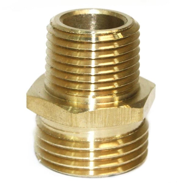 Interstate Pneumatics 3/4 Inch GHT Male x 1/2 Inch Male NPT Hose Fitting, PK 25 - FGM018-25K